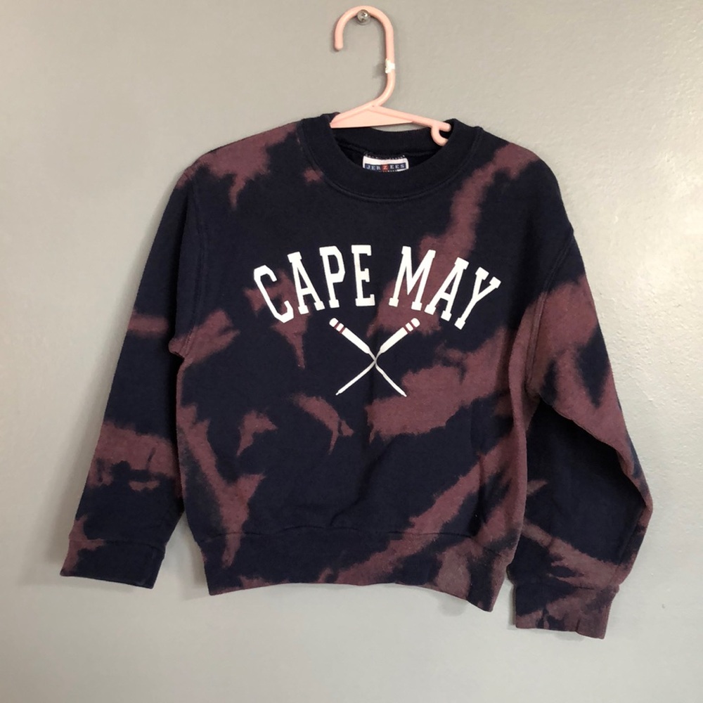 Blue tie-dye sweater